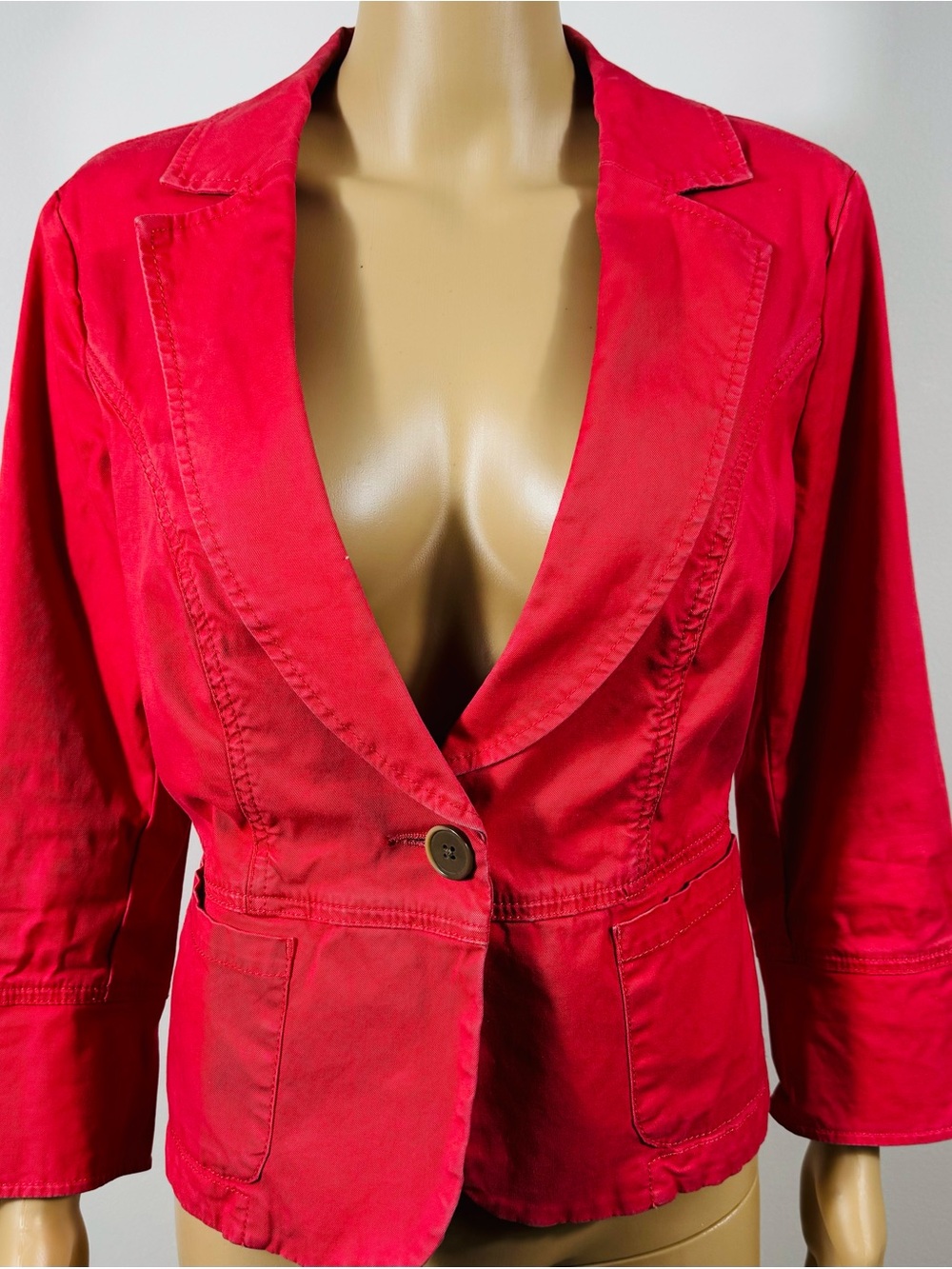 CAbi Vibrant Red Single-Button Blazer